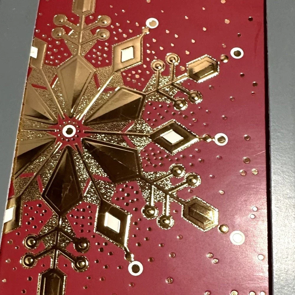 Hallmark 16 Christmas Cards 17 envelopes  Christmas Wishes Red Gold Snow NIB
